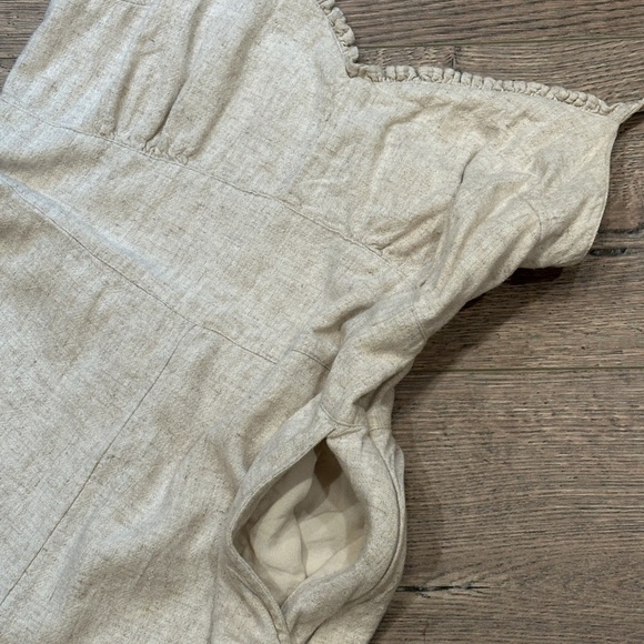 Abercrombie Linen-Blend Romper Oatmeal Size Medium Boho - Picture 6 of 10